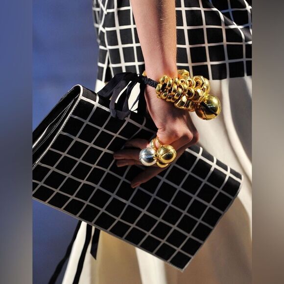 Dries Van Noten Spring 2009 Paris, Cotton Black & White Windowpane Vest Gilet - Picture 3 of 16